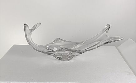 XL French Crystal  Centerpiece Bayel France  Bowl  Fruit Dish Centre Piece Clear Gorgeous