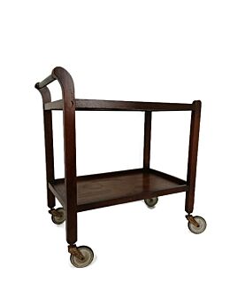 Bar Cocktail Tea Cart Trolley  Kitchen Island Wood Vintage Farmhouse  Country style Brass handle