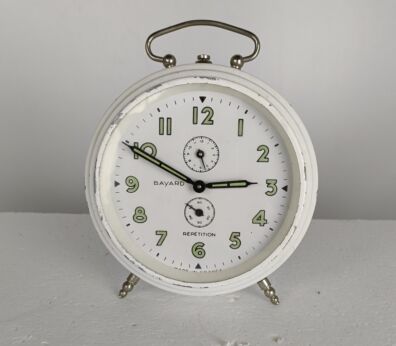 French vintage alarm clock Bayard Stentor repetition glow in the dark clock