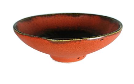 Vintage West Germany Steuler Art Pottery Wall Bowl glazed ceramic Fat Lava 70s