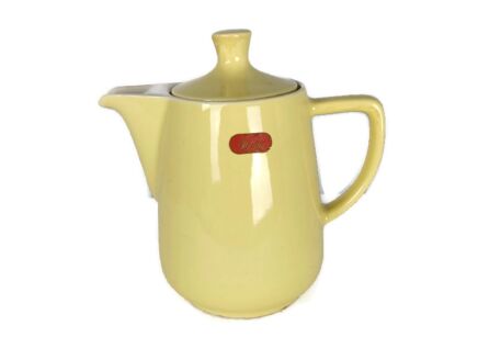 vintage teapot Coffeepot Yellow  Melitta Stoneware Modernist  Farmhouse Style 