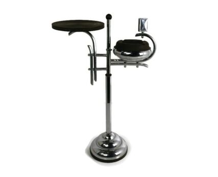 Art Deco Ashtray Stand in Chrome and Bakelite attributed to Demeyere, Belgium, 1930s