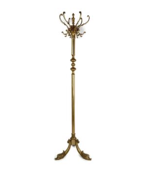 Standing Hall Tree Coat Hallway Rack Brass Hollywood regency Eyecatcher Italian Fish Base  