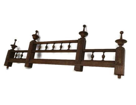 Large Hand Carved Wooden Pediment Over door Architectural Antique Spindles  