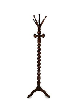 Standing Hall Tree Open Barley Twist Coat Hallway Rack Wood Vintage Barn Farmhouse