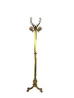 Standing Hall Tree Coat Hallway Rack Ornate  Brass Hollywood regency Eyecatcher Italian  