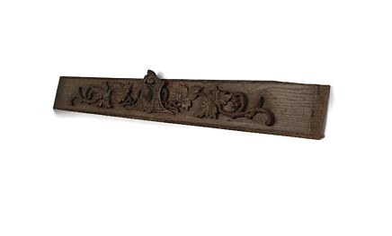 Hand Carved Oak  Pediment Ornate Architectural reclaimed Salvaged Panel Antique Leafs