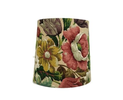 Vintage lamp Shade Fabric Colorful Flowers Polychrome  Authentic Shade for Lamp