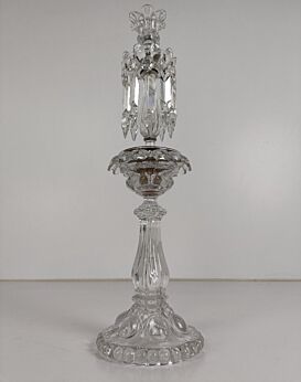 Antique Baccarat French Crystal Candelabra Candle Holder Stick  with prisms