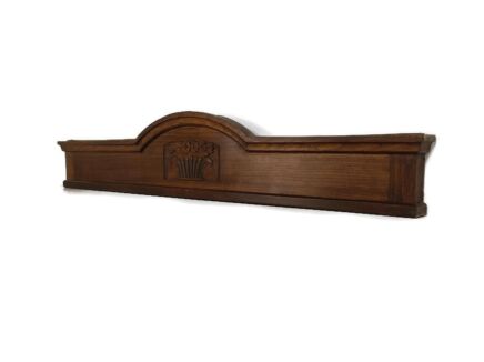 Hand Carved Wooden Pediment Over door Architectural Antique Spindles Large Stylish Flower Basket