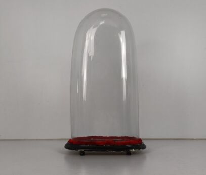 Antique Victorian Oval Hand Blown Glass Globe Dome Doll Clock 20.27" H 9.64"W 5.86" D