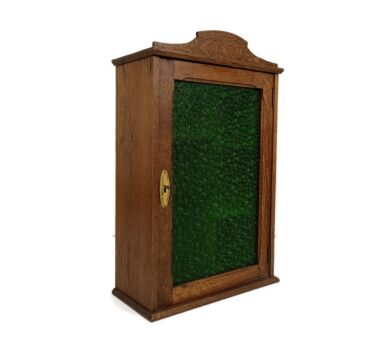 Antique Medicine Apothecary Pharmacy Kitchen Bathroom Cabinet Green Frosted Glass Gorgeous