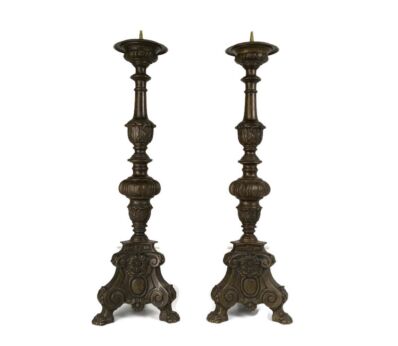 antique couple pair of candle sticks Bronze Candle Holders Decorative