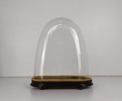 Antique Victorian Oval Hand Blown Glass Globe Dome Doll Clock 14.17" 11.92"