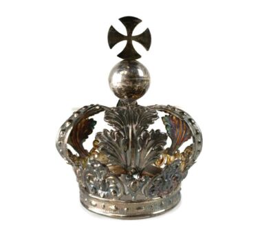 Cast Sterling Silver Crown for Doll or statue Antique gorgeous