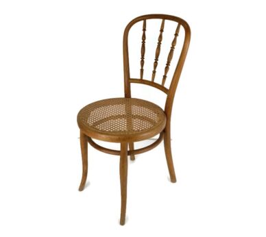 Wooden Vintage Thonet Chair Marked Bistro Ice Cream Parlor Rush Cane Seating Austria 