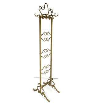 Vintage Hall Tree Coat Hat Rack Standing  Brass  Ornate Hollywood Regency HTF  