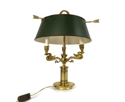 Vintage French Bouillotte Desk Table Lamp Bronze Ducks 3 Lights Adjustable WOW