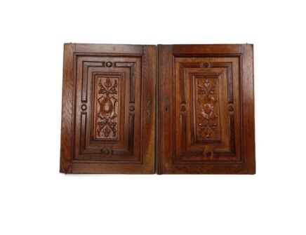 Antique Gorgeous Door Panels Cabinet Hand carved Ornate wood Oak reclaimed Architectural