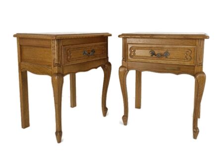 Pair Nightstands End Tables Bedroom Cabinets Vintage Louis XV style Barn farmhouse