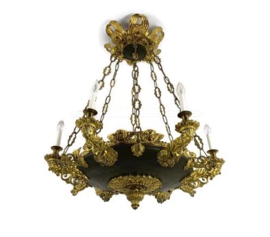 Neo Classic Bronze Doré French Empire Chandelier 18th century XXL Huge Stunning 6 lights