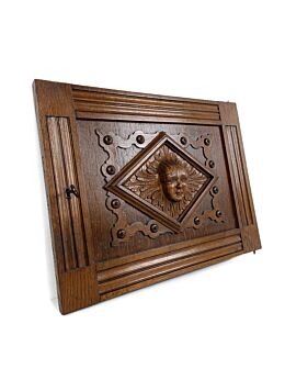 antique Door Panel  Cabinet Face oak Hand Carved Wood Architectural Reclaimed Ornate