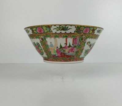 Antique Chinese Large Hand Painted Bowl Dish Canton 20s Beautiful