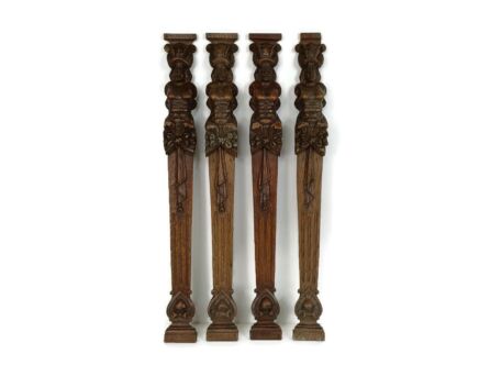 French breton style 4 Corbels Hand Carved Wood Panels I Architectural reclaimed Figurines Antique