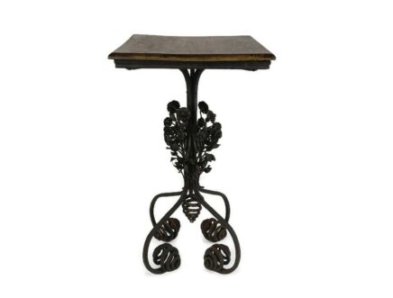 Stunning Art Deco Side Coffee Table Wrought Iron flowers Roses Leafs WOW 