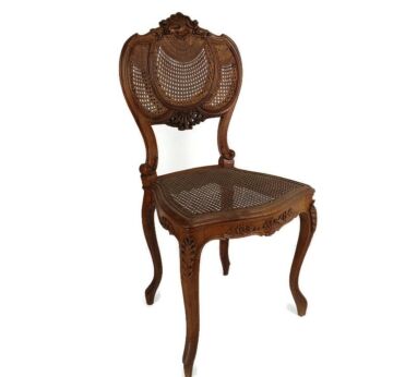 Vintage Dining Lounge Chair Ornate Louis XV style Wood Decorative 