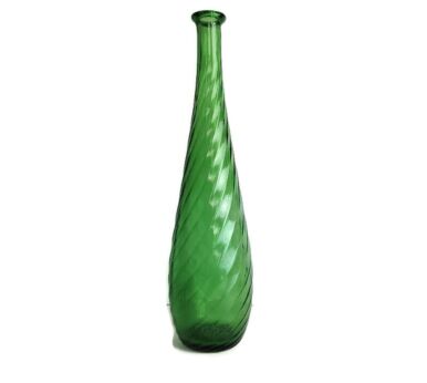 Vintage Retro Art Glass Genie Bottle Vase Green Italy Italian Retro Pop Art Decorative