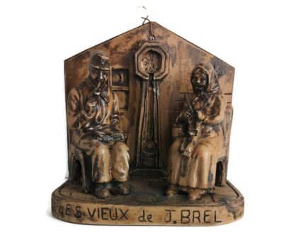 statue Resin after Les Vieux de Jacques Brel Elderly Couple lovely