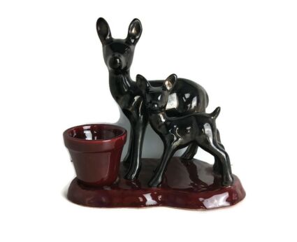 Lovely Figurine Mini Planter Vase Cache Pot deer French Vallauris marked 