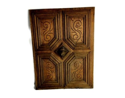 Antique hand Carved Wooden Wood Panel Door Cabinet Lion Head Ornate reclaimed