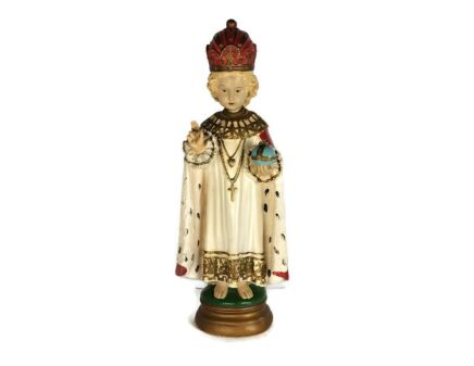 Large Statue Infant of Prague Infant Jesus Santo Nino Plaster hand Painted Chapel Collector  