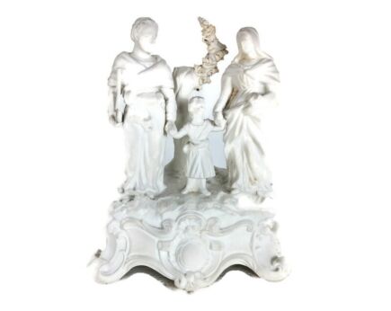 Beautiful Antique Bisque Porcelain Statue Holy Family Virgin mary Saint Joseph Infant Jesus