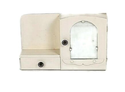 lovely antique art deco white Medicine Apothecary Shaving cabinet Bathroom barn style