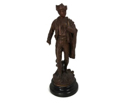 Faux Bronze Spelter Statue antique Man art deco Large