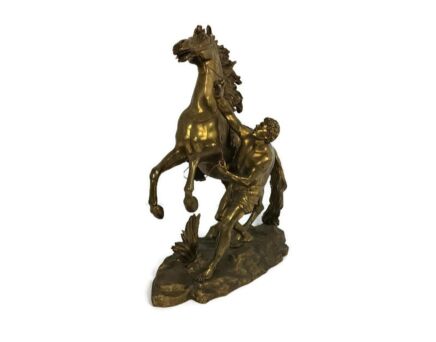 Horse being tamed Bronze Exquisite Modelled after Coustou Chateau Marly statue antique 