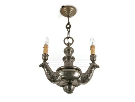 Antique Gothic Chandelier 1800s Bronze 3 Lights Eagles Birds Working HTF WOW very rare