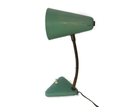 Mid Century Desk Table Lamp Stilnovo style green Retro working 