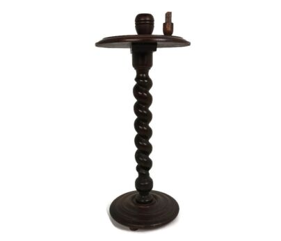 Hand Carved Ornate Wood Barley Twist Pedestal Smokers Side Plant stand Table farmhouse style