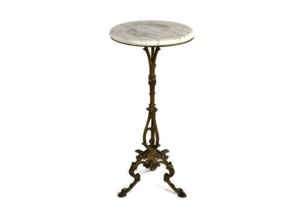 Stunning Pedestal Plant stand Side Table Hollywood regency ornate brass marble top vintage