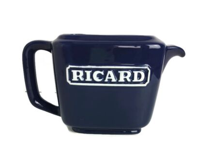 large blue Ricard Pitcher Ceramic France French Authentic Apero Pastis Rare Collector