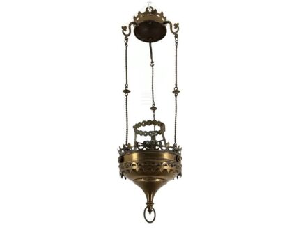 Antique  Brass  Gods Lamp Light Ceiling Fixture Chandelier Pendant 19th century gothic style