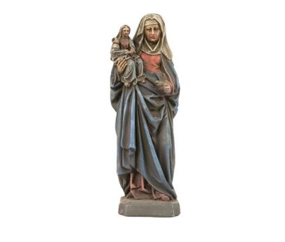 Antique  Statue Trinity Saint Anne Virgin Mary Infant Jesus Plaster Rare Collector polychrome