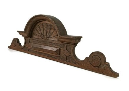 Gorgeous antique hand carved wood wooden pediment over door architectural reclaimed small