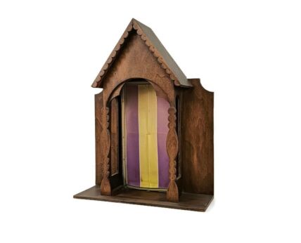 hand Carved Wooden Chapel Niche for Statue  Standing Lovely Vintage Wood