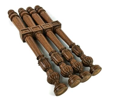  set of 4 corbels Poles Finials, salvaged architectural carved wood antique reclaimed