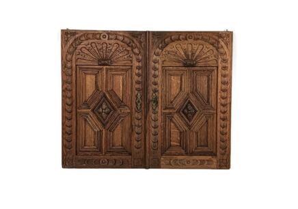 pair Antique Door Panels carved wood ornate stunning   architectural reclaimed salvaged 